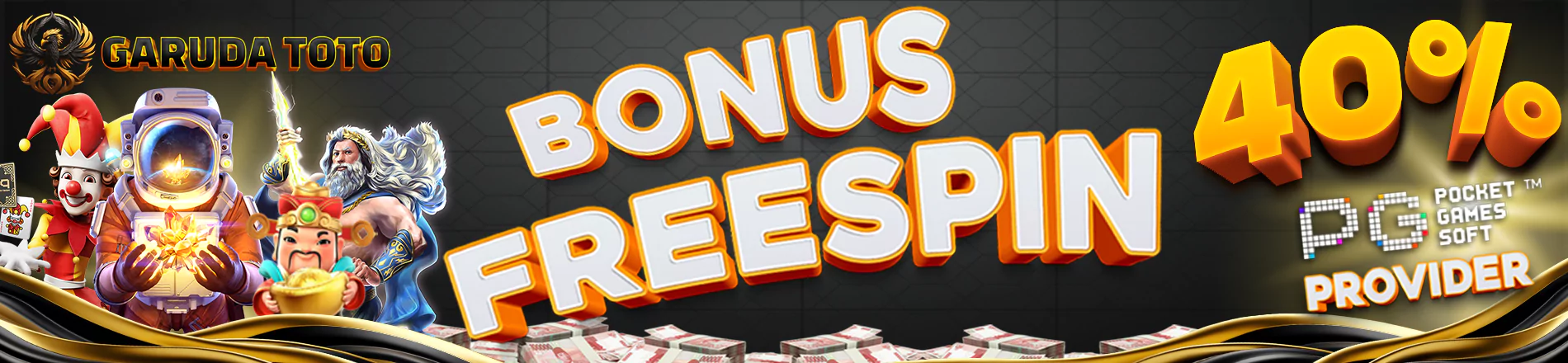 Bonus Freespin Slot PG Soft 40% - Garudatoto